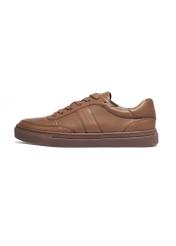 Women's leather sneakers in cool beige color BUTYD-1294-1K(Z26), side view of the product on a white background.