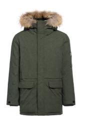 Men's winter jacket in olive color KURMT-0395-51(Z25) - front product view on white background.
