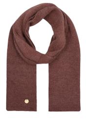 Brown women's viscose scarf SZADT-0222-1H(Z26), front product view on white background.