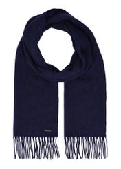 Men's woolen navy blue scarf SZAMT-0034-7E(Z26), front product view on white background.