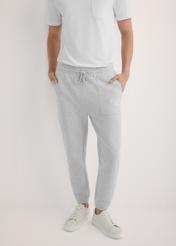 Men's gray sweatpants SPOMT-0116-9A(W26), front view of the product on the model. Half of the silhouette visible.