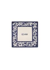 Blue floral women's scarf SZADT-0190-7P(W26), front product view on white background.