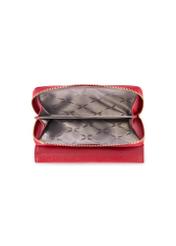 Large red leather women's wallet PORES-0801R-4B(W26), product view inside on white background.