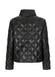 Women's leather jacket with high collar KURDS-0335-5339(Z21)-04