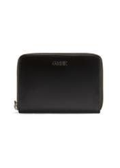 Black leather women's wallet PORES-0976-99(Z25), front product view on white background.