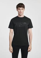 Black men's t-shirt with print TSHMT-0126-99(W25)-03