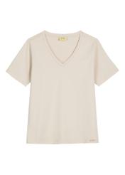 Light beige basic women's T-shirt TSHDT-0120-1A(W26)