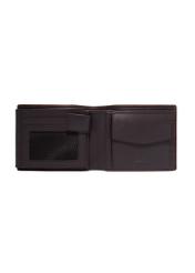 Dark brown men's leather wallet PORMS-0733-1I(Z26), product view inside on white background.