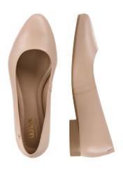 Beige leather women's ballet flats BUTYD-1049B-1B(W26)