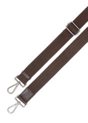Brown leather men's bag TORMS-0459-89(Z25), close-up of the product's detachable strap, view on a white background.