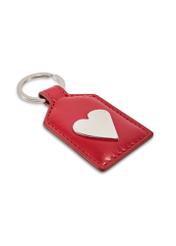 Red leather keychain with heart BRELOK-0219-42(Z25)