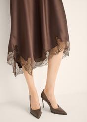 Brown leather women's high heels BUTYD-1217-1I(Z26)