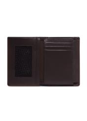 Dark brown men's leather wallet PORMS-0736-1I(Z26), product view inside on white background.