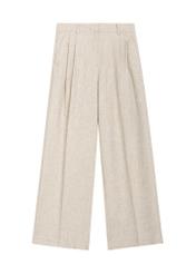 Light beige women's wool trousers SPODT-0133-1A(Z26), front product view on white background.