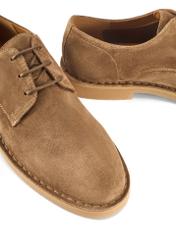 Men's suede shoes in cool beige color BUTYM-0539-1K(W26), close-up of the product on a white background.