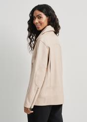 Beige leather oversize ramoneski KURDS-0459-0943(W24)-04