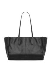 Black large leather women's handbag TORES-1435-99(Z26) - product view from the back, on a white background.