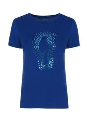 Blue Women's T-shirt with oriole TSHDT-0070-61(Z20)-02