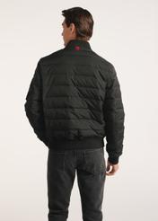 Black insulated men's bomber jacket KURMT-0362-99(Z25), product visible from the back on the model, half of the silhouette visible.