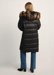 Black women's jacket with natural insulation KURDT-0623-99(Z25)