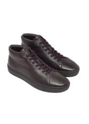 Dark brown men's leather shoes BUTYM-0550-1I(Z26), diagonal product view on white background.
