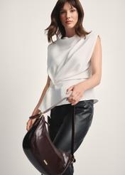 Burgundy leather women's hobo bag TORES-1180-49(Z25)