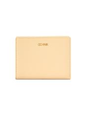 Small light yellow women's wallet POREC-0415-2A(W26), front product view on white background.