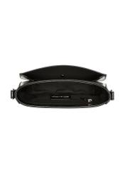 Small black women's croco handbag TOREC-1264-9G(Z26), product view from above on a white background.