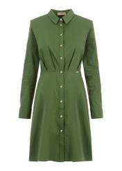 Green dress with collar SUKDT-0161-54(W23)-04