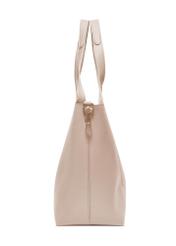 Women's ecru shopper bag TOREC-1259-0B(Z26) - side view of the product, on a white background.