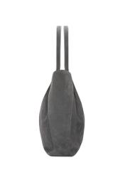 Women's suede graphite shopper bag TORES-1358-9D(Z26), side product view on a white background.
