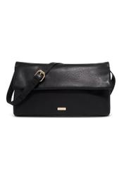 Women's leather handbag in black color TORES-1375-99(Z26), front product view on white background.