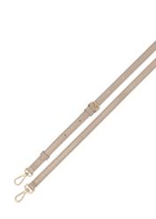 Beige women's handbag with braid TOREC-1169-1A(W26), view of the product strap on a white background.