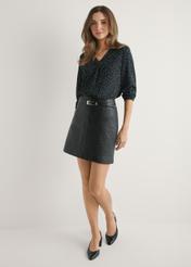 Women's polka dot blouse BLUDT-0172A-9P(W26) - front view of the product, on a model, against a light background. The entire silhouette is visible.