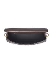 Brown messenger bag with monogram TOREC-1300-1P(Z26), product view inside on white background.