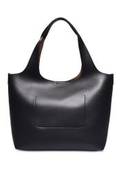 Black women's shopper bag TOREC-1259-99(Z26), product view from the back on a white background.