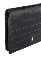 Women's small black croco wallet PORES-0846-99(W23)-05