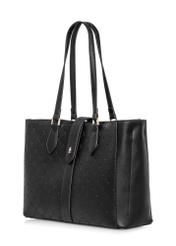Black women's handbag with monogram TOREC-0831A-98(Z25) - diagonal view of the product on a white background.