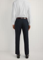 Men's navy blue trousers SPOMT-0118-7E(W26), rear view of the product on the model. Half of the silhouette visible.
