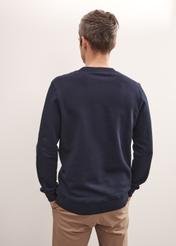 Navy blue men's sweatshirt with logo BLZMT-0058-69(W23)-02