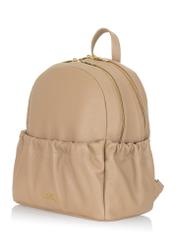 Beige leather women's backpack TORES-0914-81(W23)-05