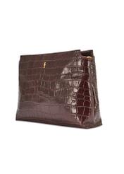 Burgundy croco women's handbag TORES-1159E-49(Z25), diagonal product view on a white background.