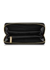 Large black women's wallet with logo POREC-0368-99(W24)-05