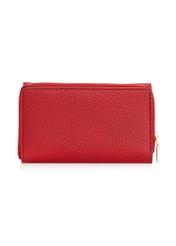 Large red leather women's wallet PORES-0801R-42(Z25), product view from the back on a white background.