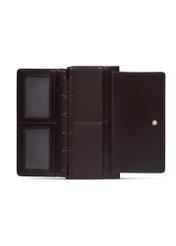 Large brown women's wallet with monogram POREC-0347A-1I(Z26), product view inside on white background.