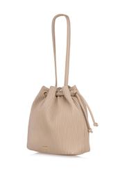 Beige ribbed bag for women TOREC-0609-81(W22)-02