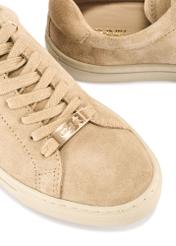 Beige suede women's sneakers BUTYD-1068-82(Z25) - close-up of the detail on a white background.