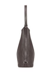 Women's brown leather shopper handbag TORES-1334-1H(Z26), side product view on white background.
