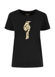 Women's black t-shirt with oriole TSHDT-0124-99(W24)-03