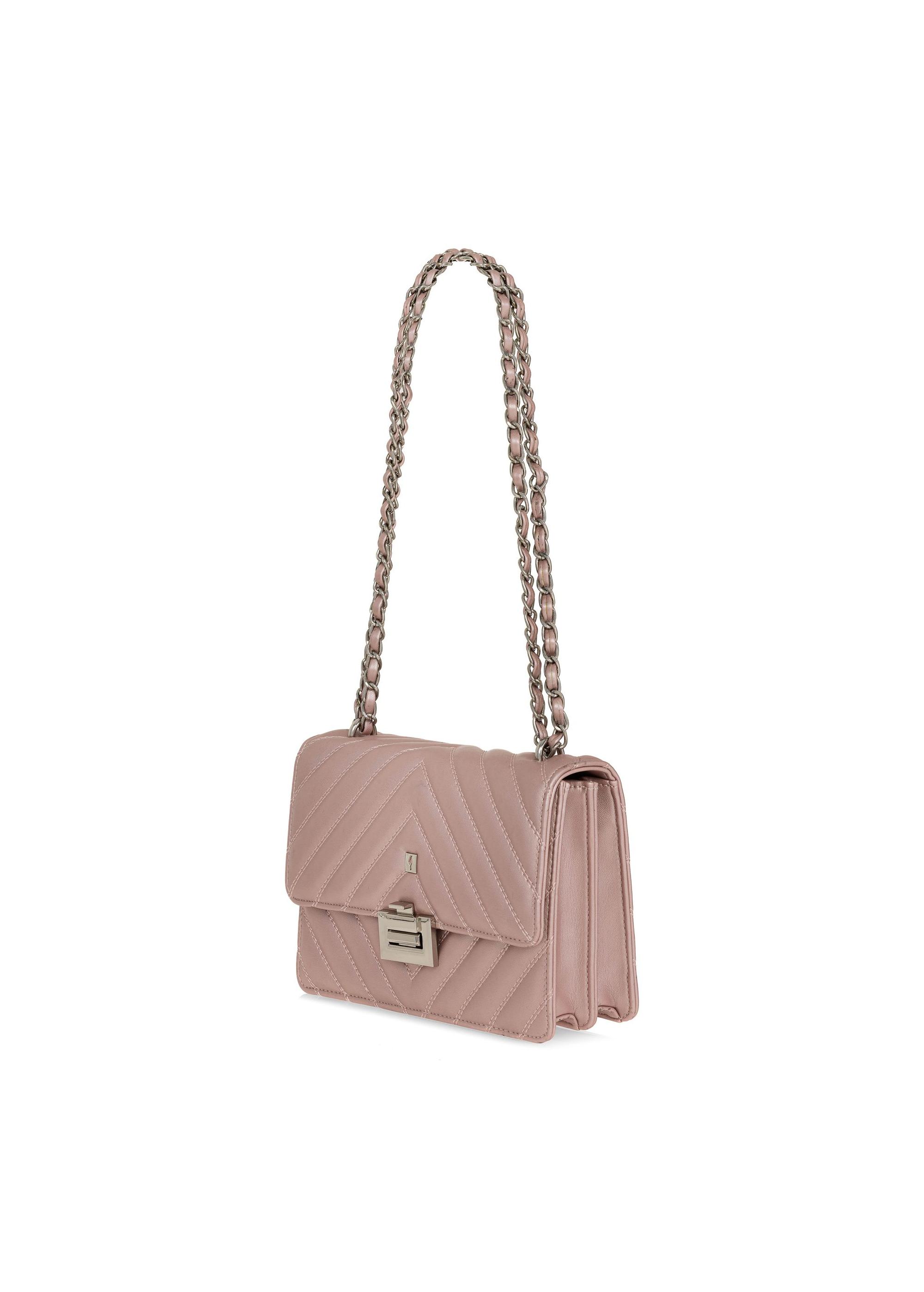 Pink quilted women's handbag TOREC-0528C-31(W25)-02